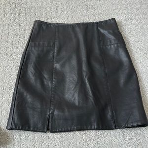 Black leather skirt